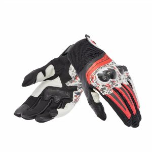 ROKAVICE DAINESE MIG 3 USNJENE UNISEX BLACK RED SPRAY