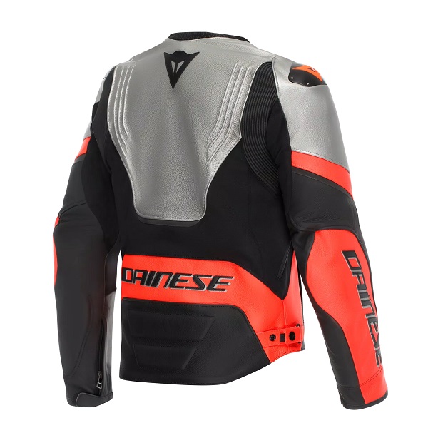 JAKNA DAINESE USNJE RACING 5 SILVER BLACK RED-FLUO - slika 2