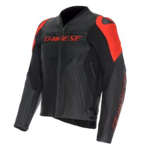 JAKNA DAINESE USNJE RACING 5 BLACK RED FLUO